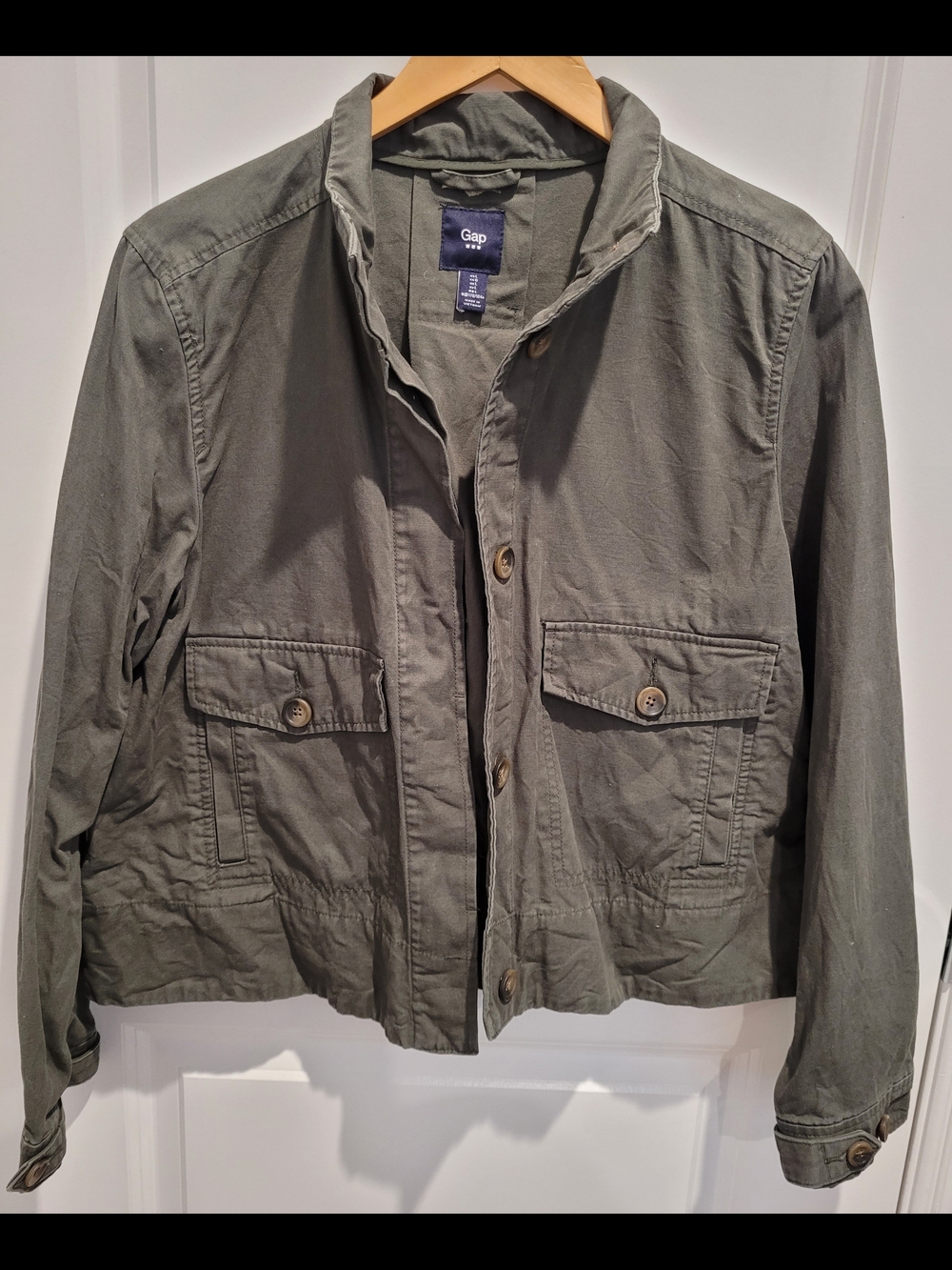 Gap Women's Chropped Olive Utility Jacket
